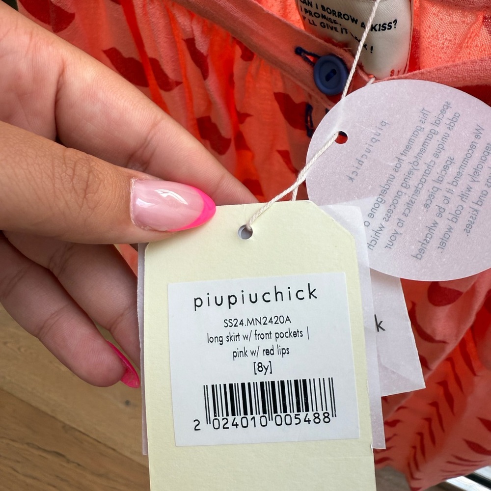 Piupiuchick Pink Lip Print Midi Skirt - Picture 4 of 6
